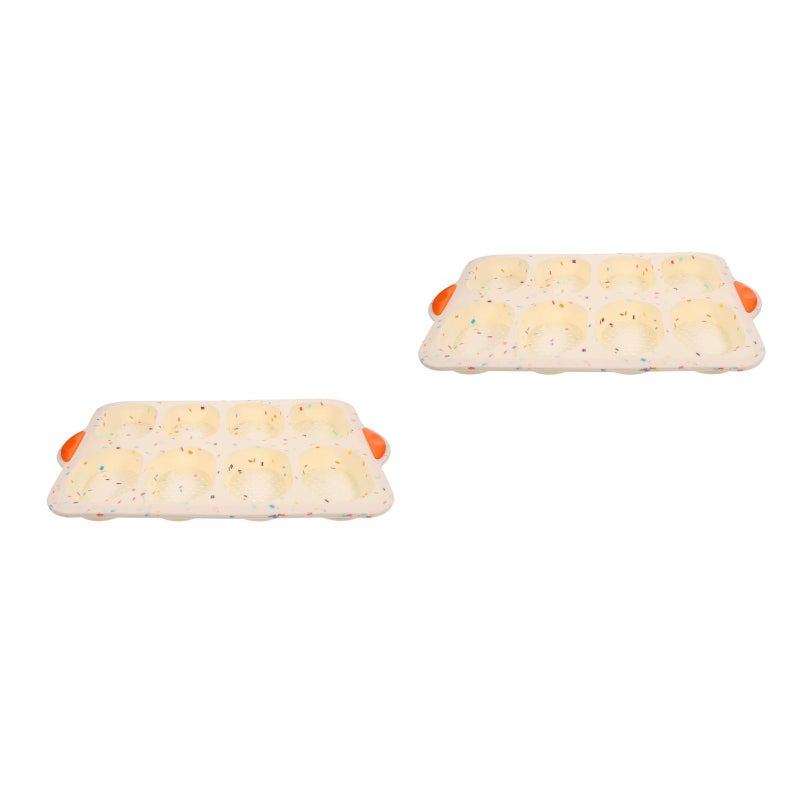 2 pcs Cake Tray Baking Mold Silicone Bread Baking Mold Home Bakeware (Beige) - Image 5