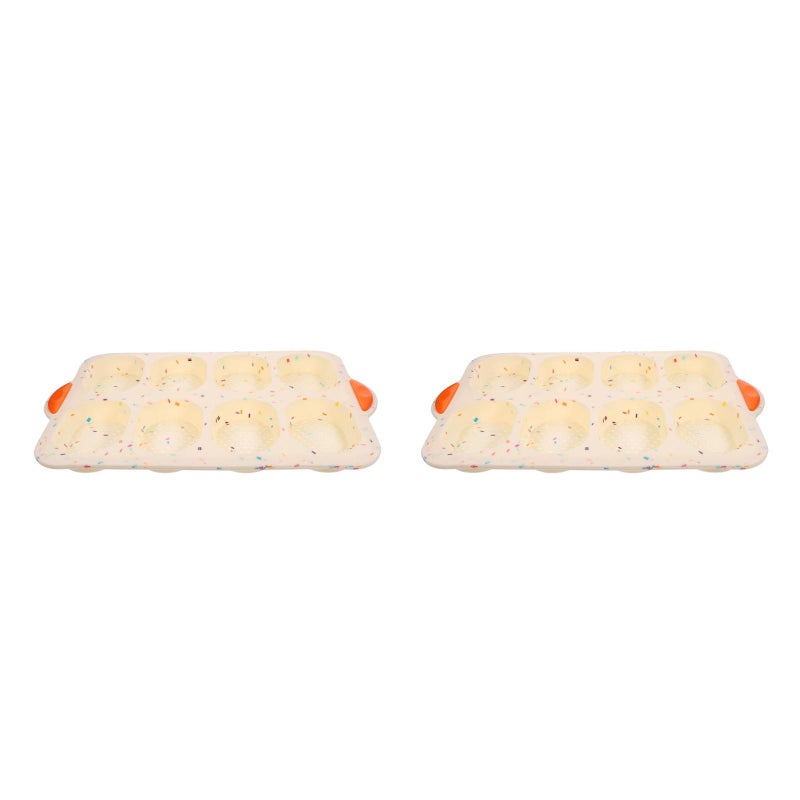 2 pcs Cake Tray Baking Mold Silicone Bread Baking Mold Home Bakeware (Beige) - Image 2