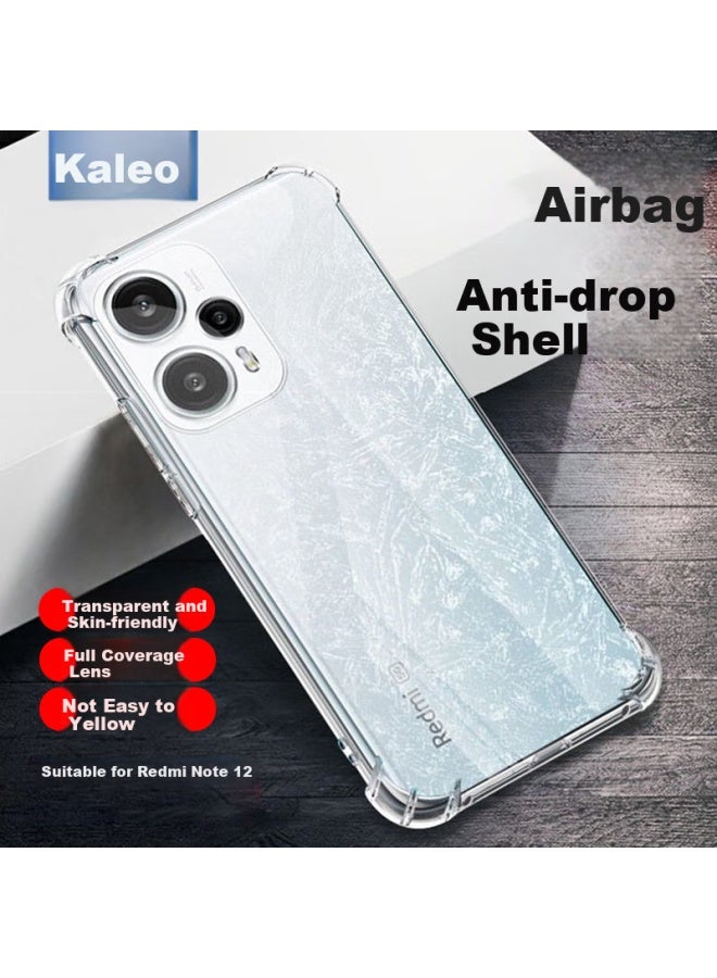 kelleia Kalaio Protective Case For Xiaomi Redmi Note 12, Full Coverage Lens Airbag Shockproof Transparent Silicone Soft Case With Four Corners For Redmi Note 12 - Image 1