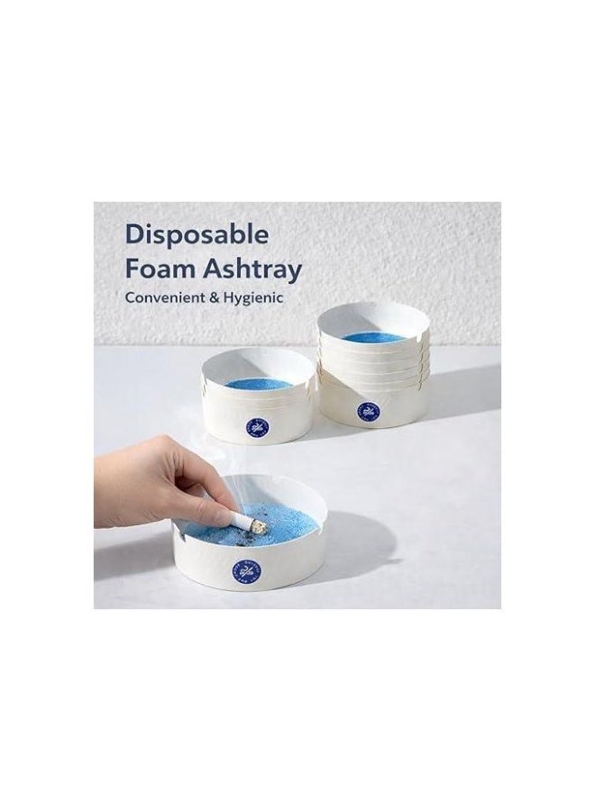 25-Piece Disposable Fire-Resistant Foam Ashtray Set - Lightweight Ashtrays for Outdoor Use, Travel & Events - Image 2