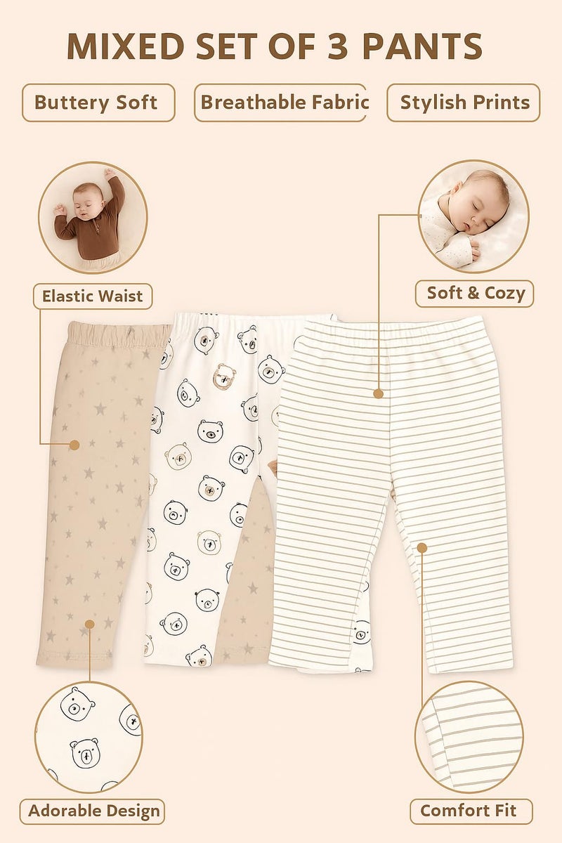 EIO Baby Boys and Girls Cotton Pajamas Pants Combo Pack of 3 | Soft Breathable Unisex Sleepwear for Kids & Toddlers | Comfortable Nightwear for Infants - Image 5
