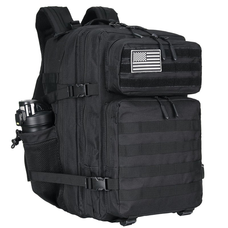 Lovelinks21 45L Tactical Assault Backpack 3 day assault pack with Molle Waterproof backpack Rucksack for Tactical Backpacks (Black) - Image 1