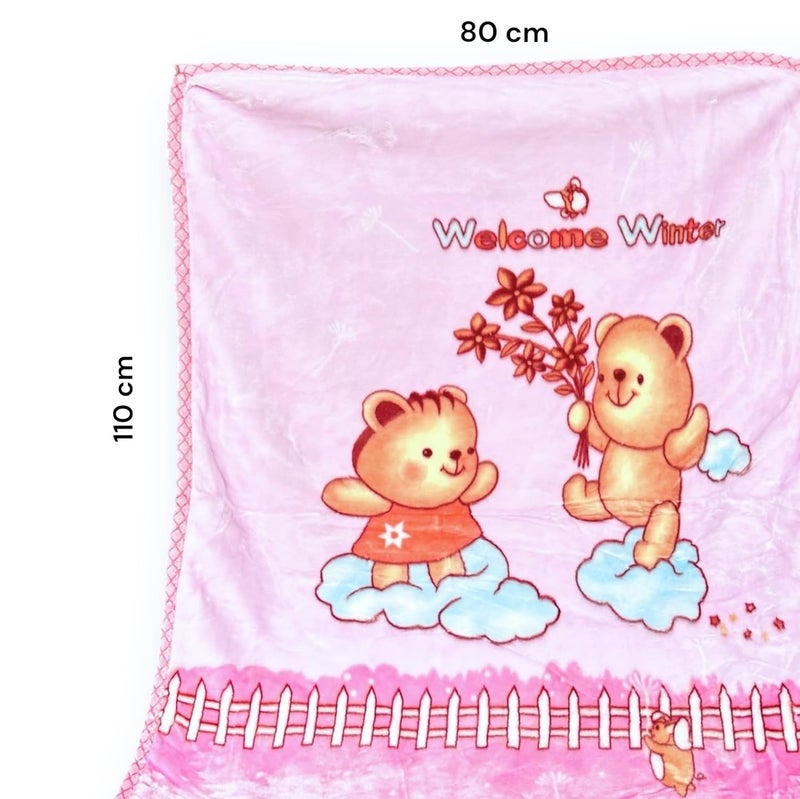 PWI Newborn Cloudy Baby's All Season Ultra Soft Double Layer Blanket/Wrapper for Baby Upto 3 Years (90x110cm) Pink - Image 4