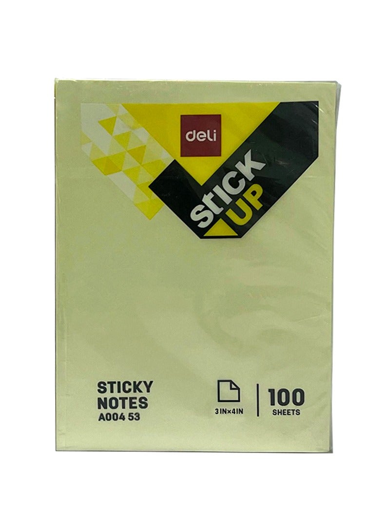 Deli Yellow Sticky Notes - 3x4 Inches  100 Sheets Per Pad  Pack of 12 - Image 1