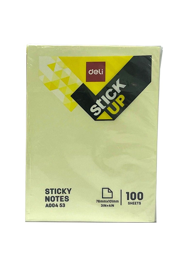 Deli Yellow Sticky Notes - 3x4 Inches  100 Sheets Per Pad  Pack of 12 - Image 2