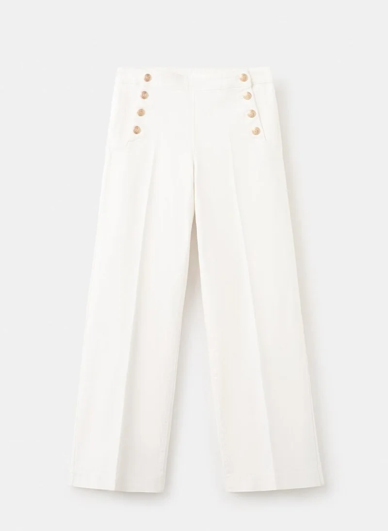 MANGO  Wide-leg jeans with side buttons for Women | Best Price UAE
