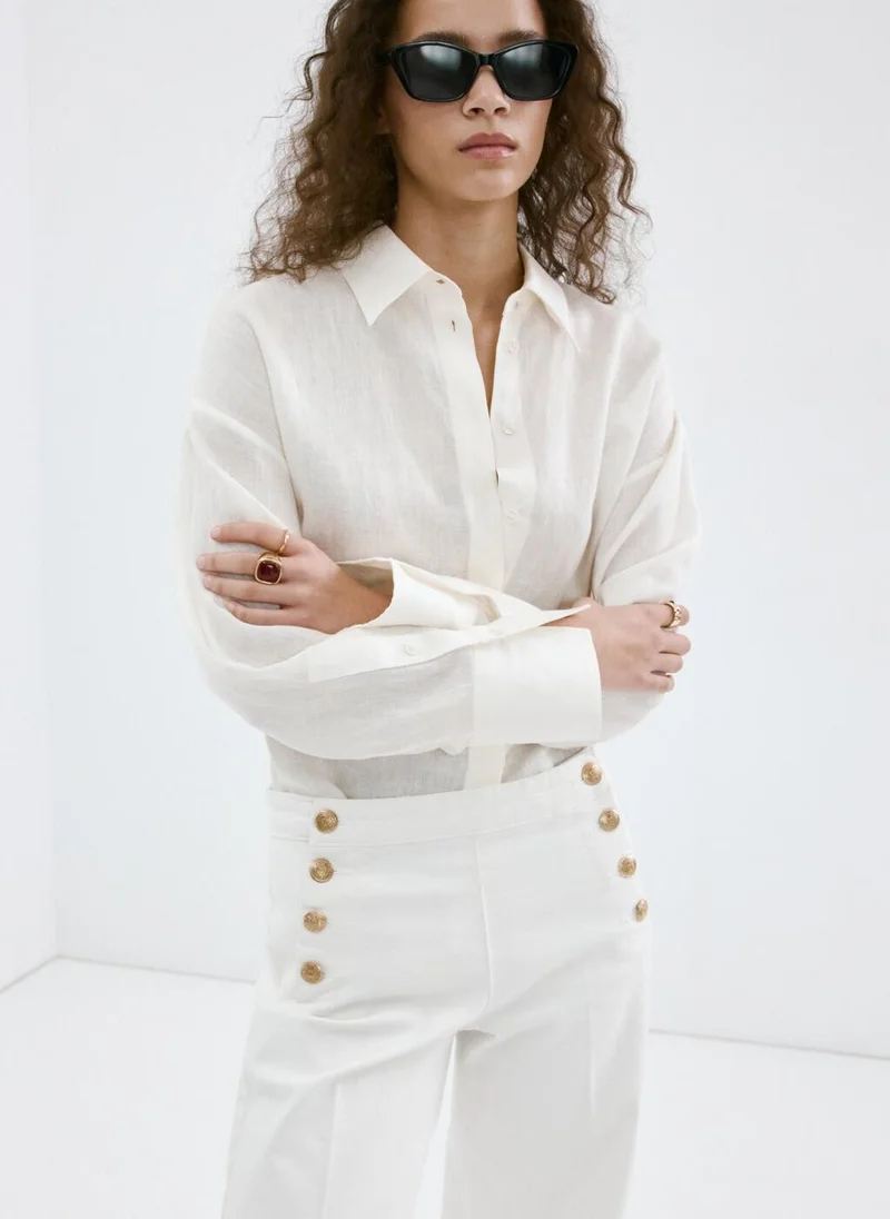 MANGO  Wide-leg jeans with side buttons for Women | Best Price UAE