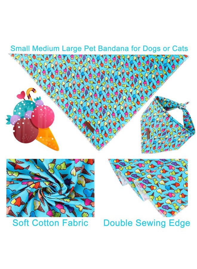 Yutoner Summer Dog Bandana, Hawaii Bandana for Small Medium Dog, Cute Blue Puppy Bandana, Cotton Adorable Pet Triangle Bid Scarf Kerchief for Girl Boy Dogs or Cats - Image 2