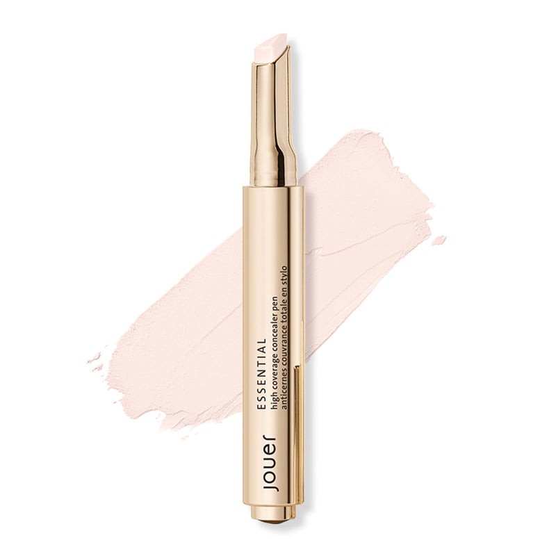 Jouer Essential High Coverage Concealer Pen  Under Eye Concealer for Dark Circles  Brightening Makeup for Eye Circles  Color Corrector Eye Primer with Hyaluronic Acid and Vitamin E