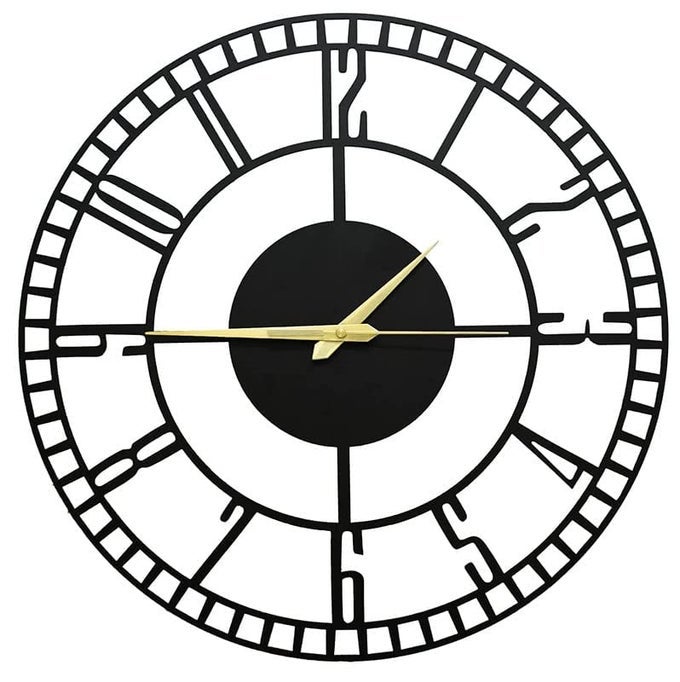 METAL WALL CLOCK LARGE METAL WALL CLOCK FOR LIVING ROOM BEDROOM KITCHEN LATIN NUMERAL WALL CLOCK ANTIQUE METAL WALL CLOCK BIG SIZE MODERN DECORATIVE WALL WATCH STYLE 2