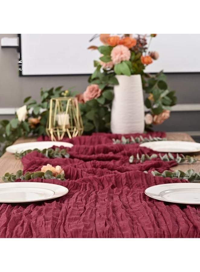 PYC Wedding Bridal Baby Shower Birthday Party Table Decorations Boho Gauze Cheese Cloth Long Cheesecloth Table Runner 90*300cm  - Image 5