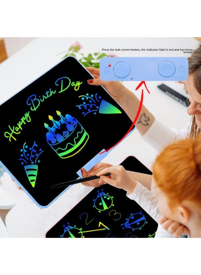 null - Wow, Custom Large Screen Charging LCD Writing Board 12/13/16/20/inch LCD Hand Drawing Board Graffiti Drawing Board-Specifications:20inch Full Screen Monochrome Screen Blue - Image 1