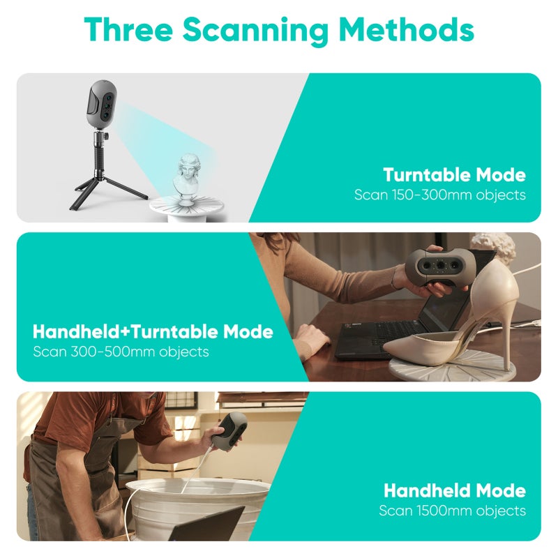 3D Scanner: Grey 0.05mm Accuracy 0.1mm Resolution, Capture Even the Smallest Details - Optical Anti-shake Modules, No-marker Scanning for Professional 3D Modeling, Industrial Part Scanning - Image 3