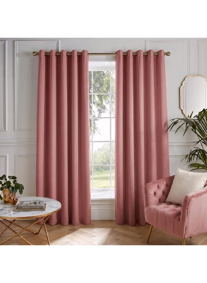 Amali Blackout Plain Curtains 274 cm x 127 cm - 2 Panels, 100% Polyester, Grommet Top, Thermal Insulated, Noise Reducing, Light Blocking