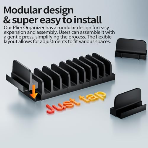 Mudygelay 44 PCS Plier Organizer for Toolbox & Tool Drawer, Modular Desgin Plier Holders, Modular Toolbox Organizer System for Professional and DIY Mechanics, Include 20 Big Slot and 22 Small Slot, Black - Image 3