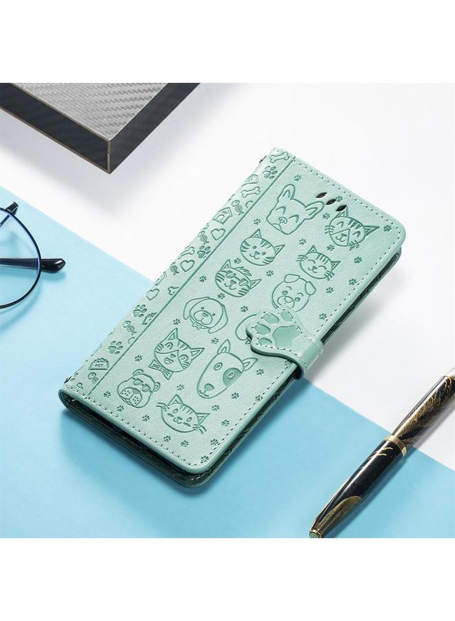 S-TOP Case For Fujitsu Arrows We2 / F-52E Cat and Dog Embossed Leather Phone Case - Image 5