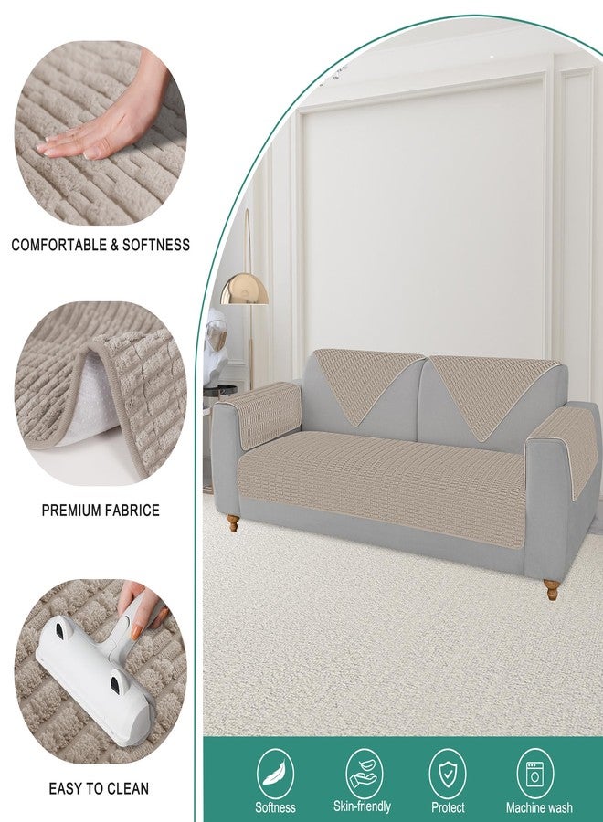 Foxdecor أغطية أذرع الكراسي من فوكس ديكور، أغطية حماية لأذرع الكراسي، أغطية أذرع الأرائك، أغطية مساند أذرع الأرائك، عبوة من قطعتين، بني مقاس 20 × 20 بوصة - Image 2
