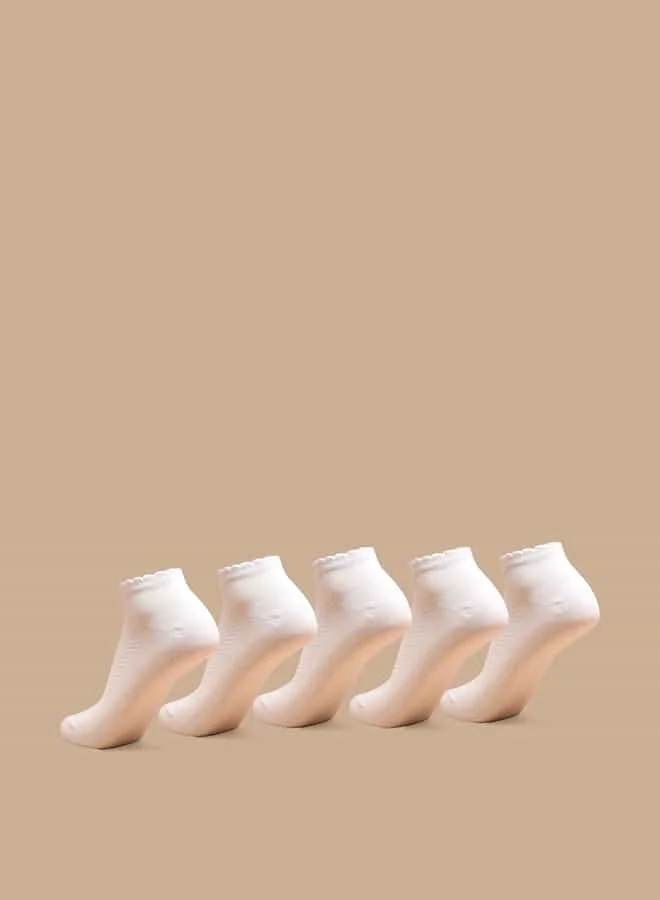 فلورا بيلا من شو إكسبرس Women Chevron Textured Ankle Length Socks - Set of 5