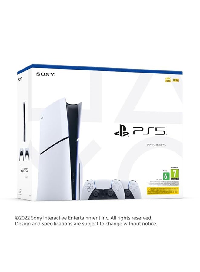 Sony PlayStation 5 Slim (International Version) Disc DualSense Wireless Controller Double Pack - Image 1