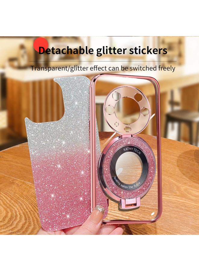 S-TOP Case For Honor Magic3 Pro Plated Gradient Glitter Round Holder TPU Phone Case - Image 4