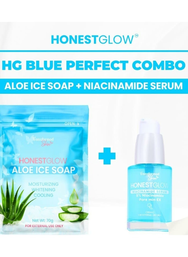 Transformed Skin Honest Glow Aloe Ice Soap with Niacinamide Anti-Aging moisturizing Whitening Serum - Image 1