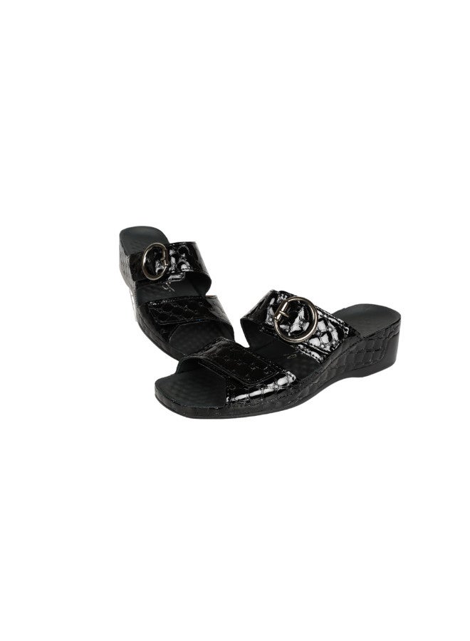 VITAL 148-1066 Vital Ladies Tina - Capitone Sandals 08071 Black - Image 3