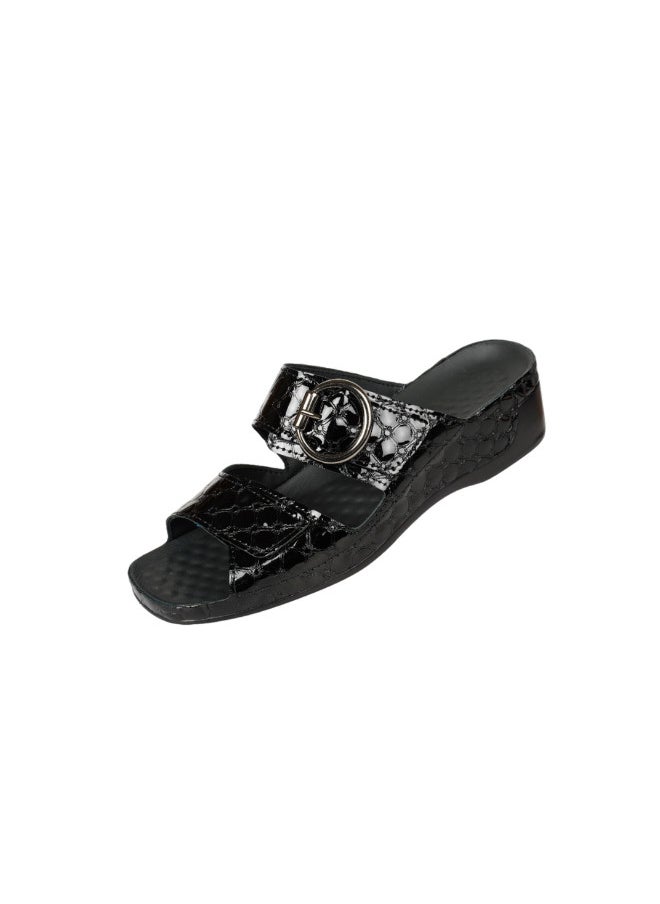 VITAL 148-1066 Vital Ladies Tina - Capitone Sandals 08071 Black - Image 2
