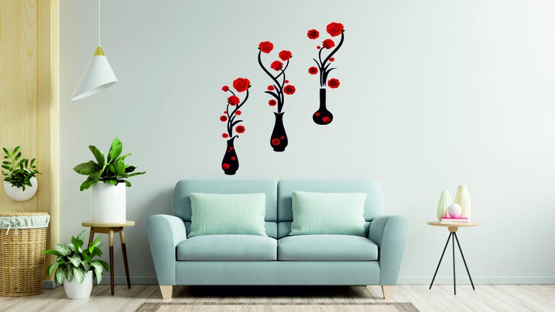 Techgifti Flower Pots Wall Sticker Standard Size- (Flower Pot_04) - Image 2