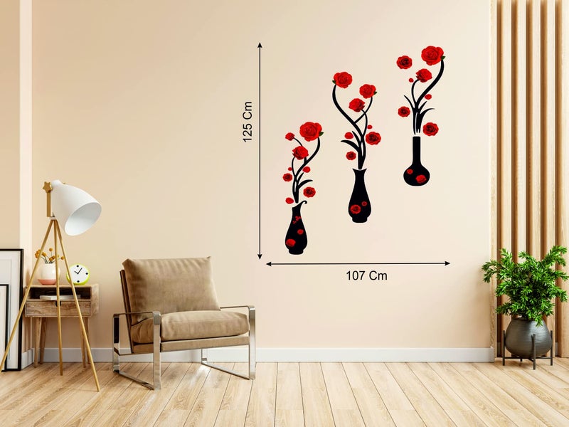 Techgifti Flower Pots Wall Sticker Standard Size- (Flower Pot_04) - Image 4