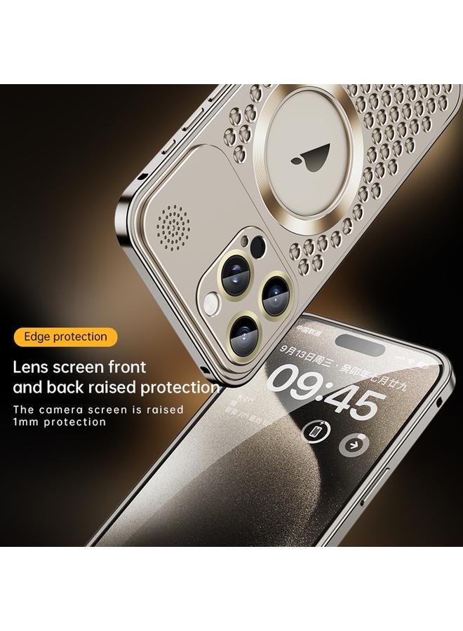 S-TOP Case For iPhone 16 Pro Max Spring Buckle MagSafe Magnetic Metal Aromatherapy Phone Case - Image 5