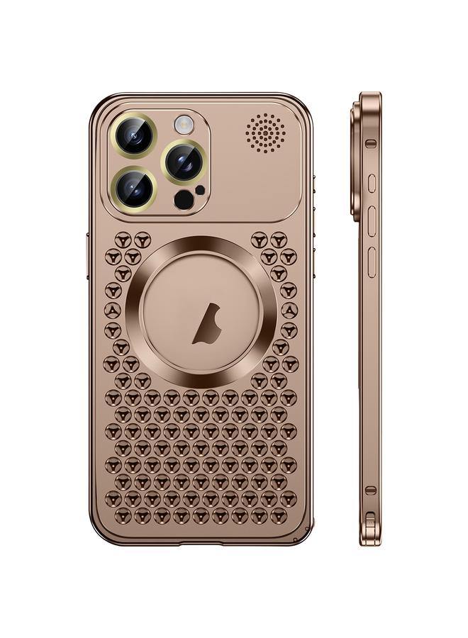 S-TOP Case For iPhone 16 Pro Max Spring Buckle MagSafe Magnetic Metal Aromatherapy Phone Case - Image 1