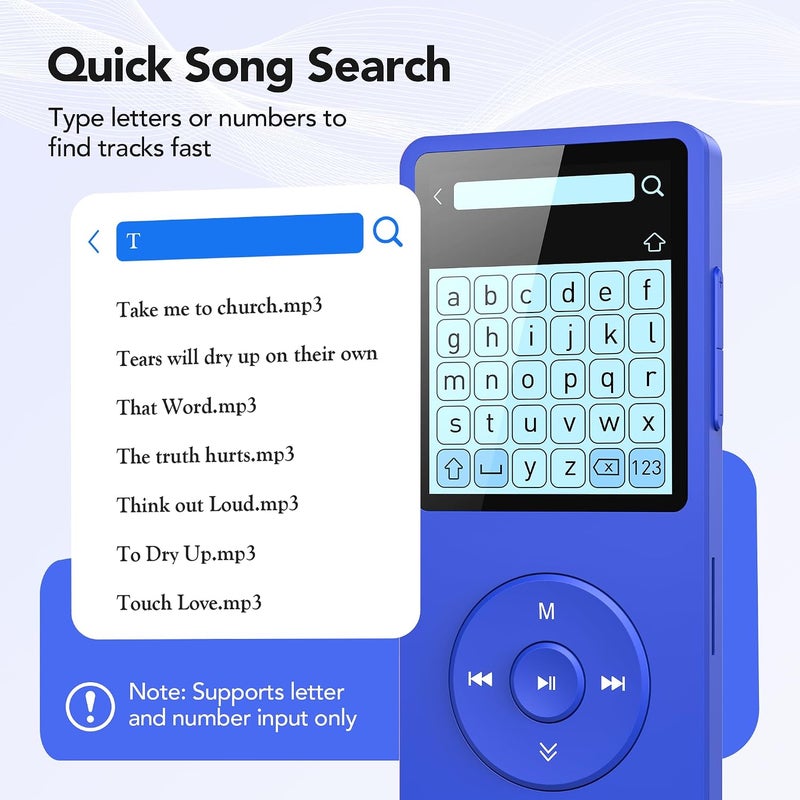 AGPtek 8GB A02 MP3 Player 70 Hours Playback Lossless Sound Music Player Supports up to 128GB Dark Blue Multifunctional Sports Running MP3 Player for Indoor Outdoor - Image 5