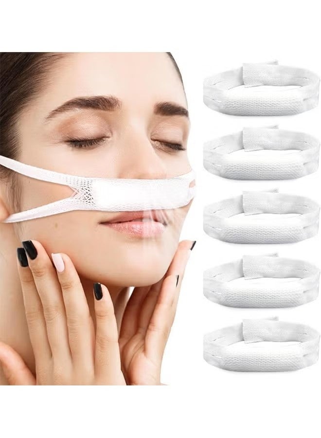 ATRJSZ Nose Bandage With Ear Loops, Pack Of 5, Nasal Bandage, Nose Bandage After Surgery, Stretch Bandage Holder, High Absorption Capacity (White) - Image 1