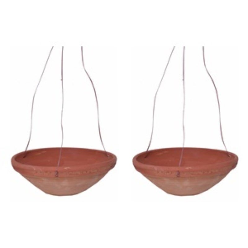 BS Natural Craft Earthen Pot Terracotta Bird Bath Parinda Earth Brown Round Shape Pack of 2 ONE Pair