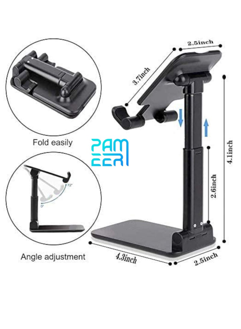 بامير حامل هاتف محمول قابل للطي لسطح المكتب حامل هاتف محمول قابل للطي للكمبيوتر اللوحي iPhone Samsung Nokia Huawei Redmi حامل هاتف محمول قابل للتعديل لسطح المكتب منضدة جانبية للسرير - Image 3