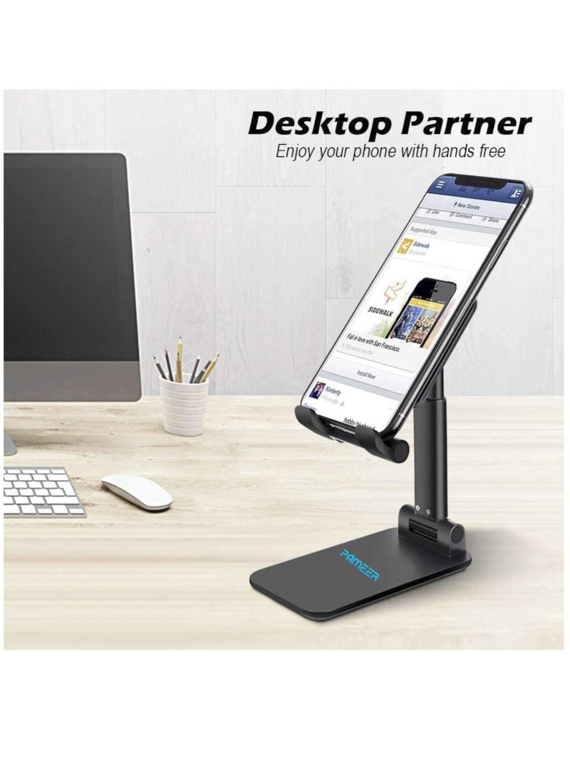 بامير حامل هاتف محمول قابل للطي لسطح المكتب حامل هاتف محمول قابل للطي للكمبيوتر اللوحي iPhone Samsung Nokia Huawei Redmi حامل هاتف محمول قابل للتعديل لسطح المكتب منضدة جانبية للسرير - Image 5