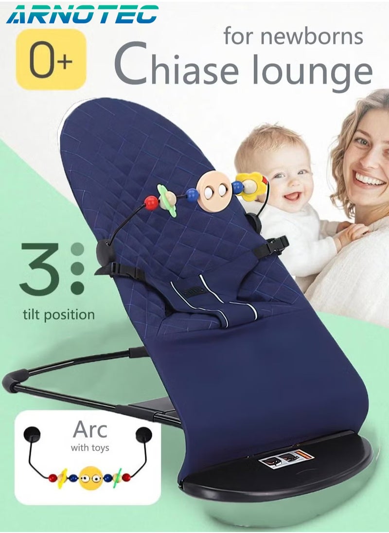 ARNOTEC - Baby Bouncer Seat for Infants 0–18 Months – Portable Rocker with Soothing Vibrations, Mesh & Organic Cotton Fabric, 3 Recline Positions, Removable Toy Bar & Hanging Toys - Image 1