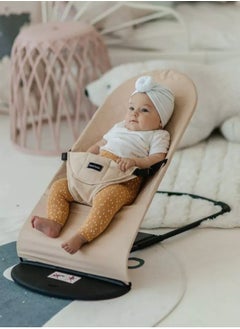ARNOTEC Baby Bouncer Seat for Infants 0–18 Months – Portable Rocker with Soothing Vibrations, Mesh & Organic Cotton Fabric, 3 Recline Positions, Removable Toy Bar & Hanging Toys  - Image 3