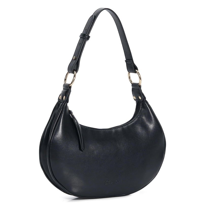 Chinllo Purse for Women Shoulder Bag Smooth Leather, Cute Mini Clutch Zipper Hobo Tote Handbags - Image 1