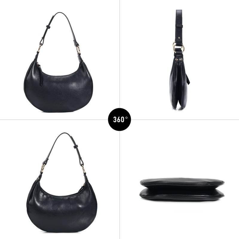 Chinllo Purse for Women Shoulder Bag Smooth Leather, Cute Mini Clutch Zipper Hobo Tote Handbags - Image 4