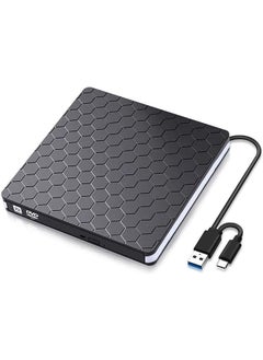 External DVD Drive, USB 3.0 Type-C CD DVD +/-RW Optical Drive USB C Burner Slim CD/DVD ROM Rewriter Writer Reader Portable for PC Laptop Desktop MacBook Mac Windows 7/8.1/10 Linux OS Apple