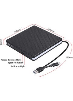 Garlo External DVD Drive, USB 3.0 Type-C CD DVD +/-RW Optical Drive USB C Burner Slim CD/DVD ROM Rewriter Writer Reader Portable for PC Laptop Desktop MacBook Mac Windows 7/8.1/10 Linux OS Apple  - Image 5