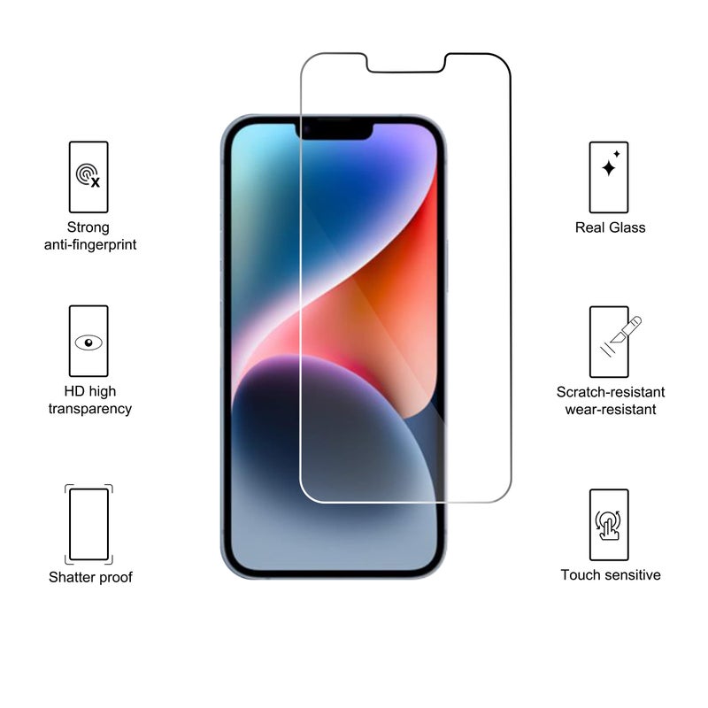 Ailun 3 Pack Screen Protector Compatible for iPhone 14 Plus[6.7 inch] + 3 Pack Camera Lens Protector,Case Friendly Tempered Glass Film,[9H Hardness] - HD - Image 2