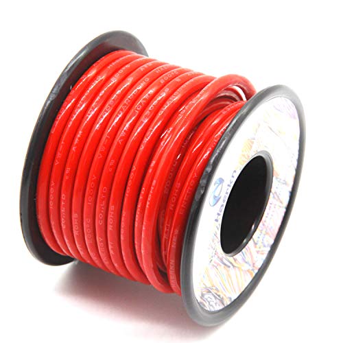 Haerkn 10 Gauge Electrical Wire Marine Grade Primary Wires Cable High Voltage 1000V Automotive high Temperature Wire Battery Cable 10 AWG Stranded of Tinned Copper Hook up Wire Hard Wires 25FT Red Roll - Image 3