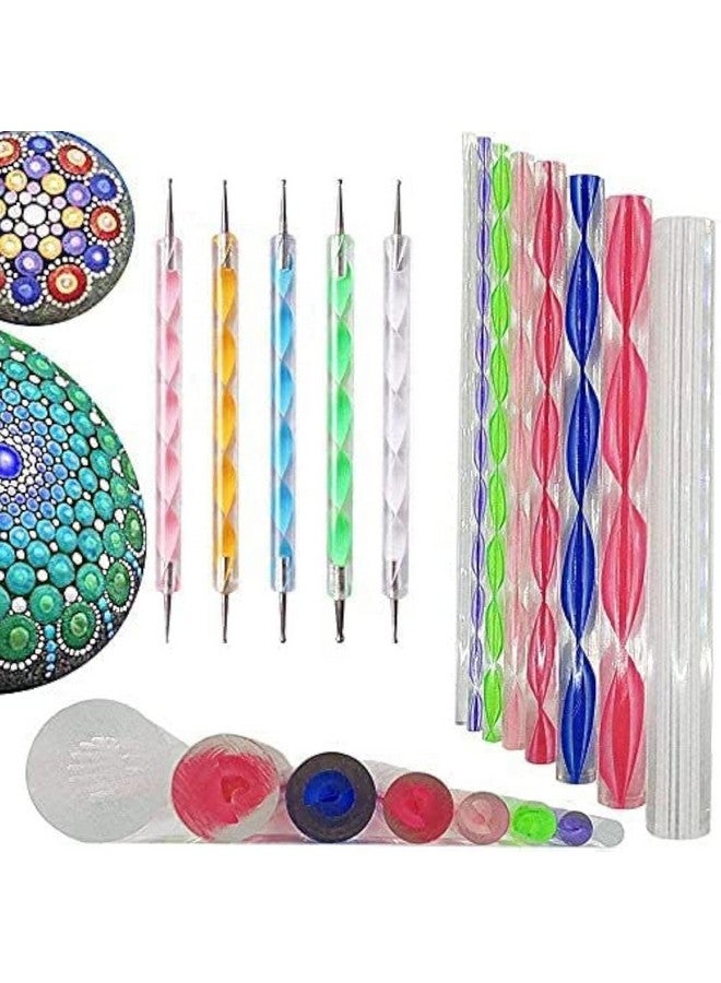 شميت أدوات SCHMIDT لتنقيط الماندالا، ومجموعات طلاء الصخور، وفن الأظافر، والطين البوليمري، ومستلزمات DIY مع قلم نقطة الكرة، وكرة النمذجة المعدنية (أداة ماندالا مكونة من 8 قطع وأداة تنقيط مكونة من 5 قطع) متعددة الألوان - Image 1