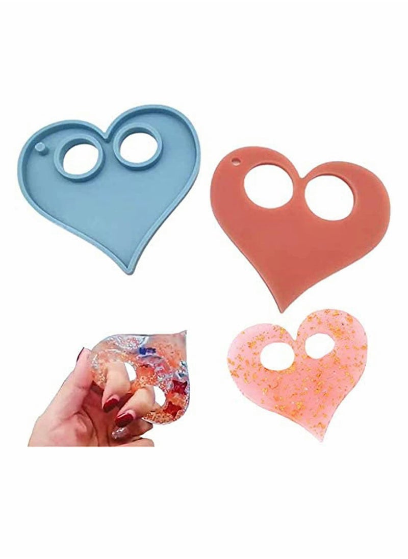 KASTWAVE - Resin Molds,  Self Defense Keychain Dog Paw and Heart Keychain Pendants Epoxy Silicone Mould, Polymer Clay Biscuit Baking Molds for DIY Crafts Jewelry Making 2Pcs - Image 1