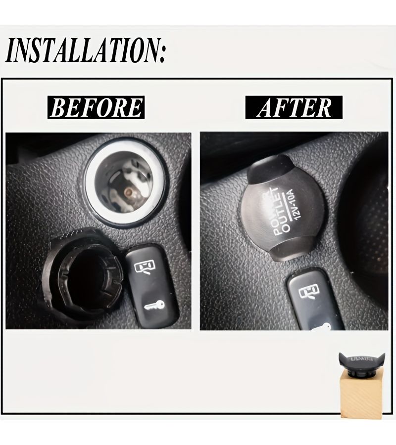 12V Car Power Outlet Cover 1pc Durable Plug Cap With Eject Button Design Easy Install Stylish Auto Interior Accessory - Image 5