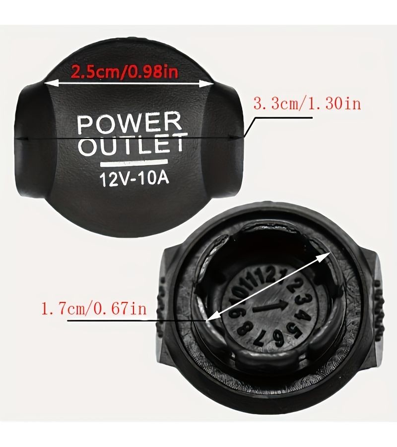 12V Car Power Outlet Cover 1pc Durable Plug Cap With Eject Button Design Easy Install Stylish Auto Interior Accessory - Image 2