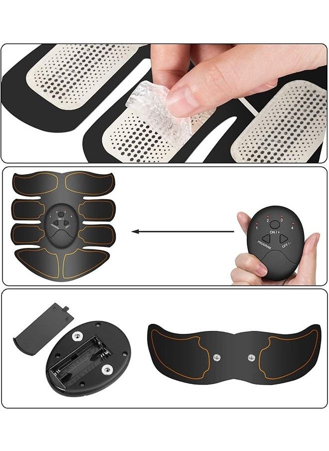 Muscle Toner,Ems Portable Abdominal Toning Belt Abs Stimulating Belt Smart Ems Body Trainer,8 Pack Unisex Fitness Training Fat