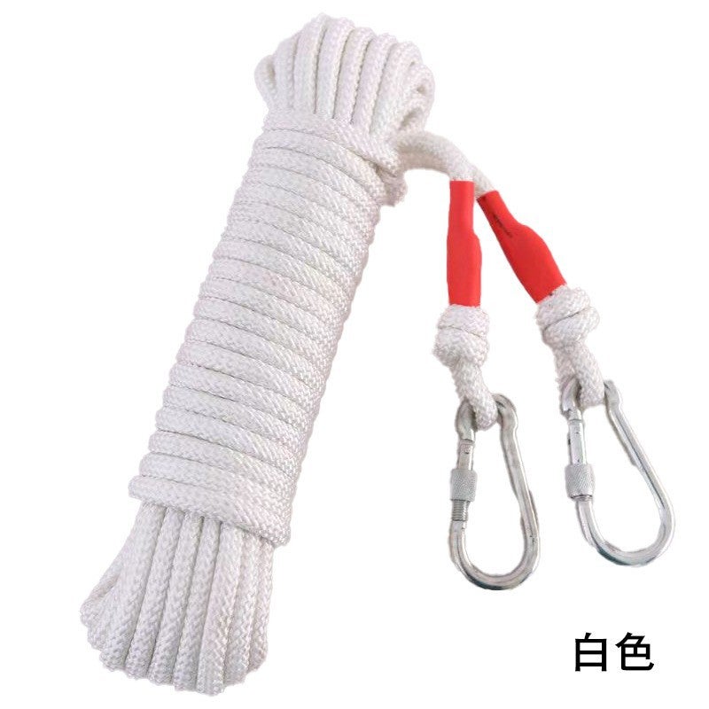Clothes line thick steel wire core outdoor non-perforated drying quilt outdoor cool hanging balcony roof hanging nylon rope White 